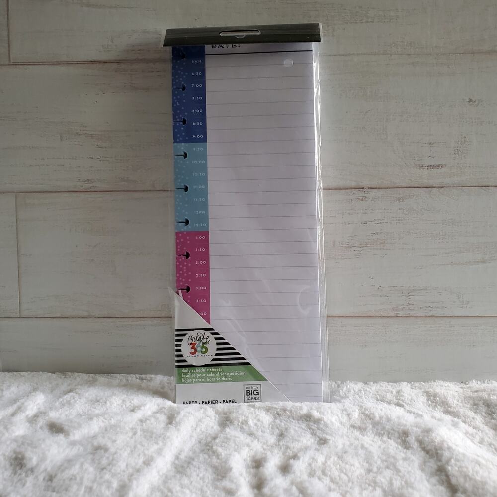 The Happy Planner By The Hour Big Half Sheet Filler Paper